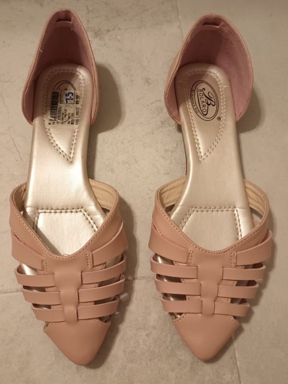 BOLARO By Summer Rio Women's Ballet Flats Size 7.5 Pointed Toe Blush Pink Dressy